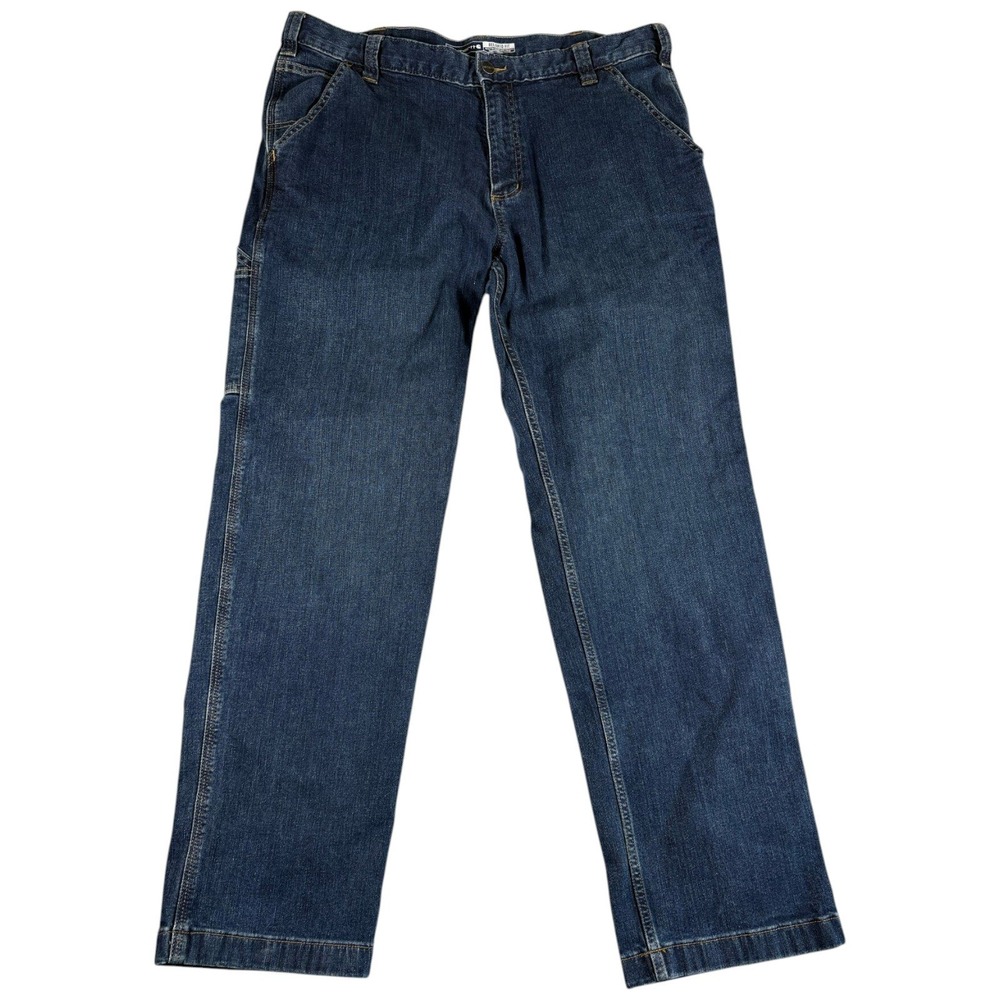 Carhartt Carpenter Jeans Mens 38x32 Dark Blue Wash Relaxed Workwear Durable